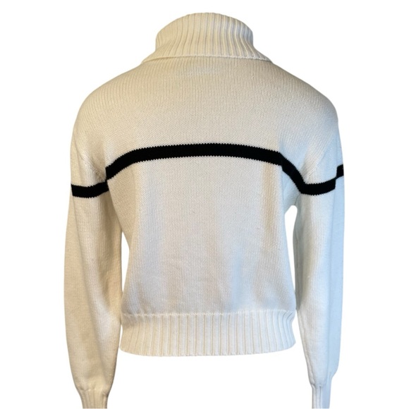 Christmas Sweater White Red Poinsettia Snowflake - Picture 7 of 17